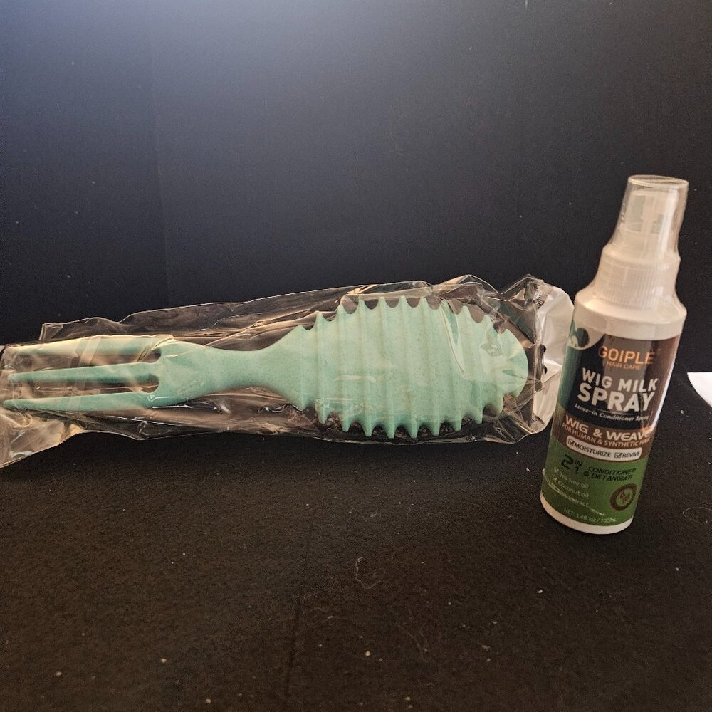 Wig Milk Spray Designed for Synthetic Wigs + Two-In-One Styling Tool